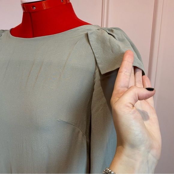 La Fee Maraboutee Silk Dress, Taupe, Shoulder Detail, Mini, Women's (US S) - Picture 4 of 10